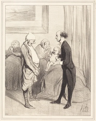 L'Entrée dans la vie by Honoré Daumier, print, 1843