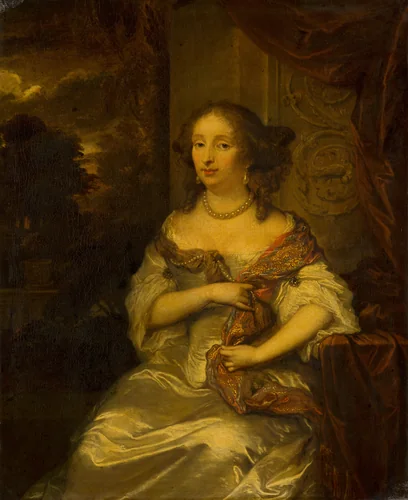 Portrait of Elisabeth van Bebber (1643-1704) by Caspar Netscher, painting, 1677