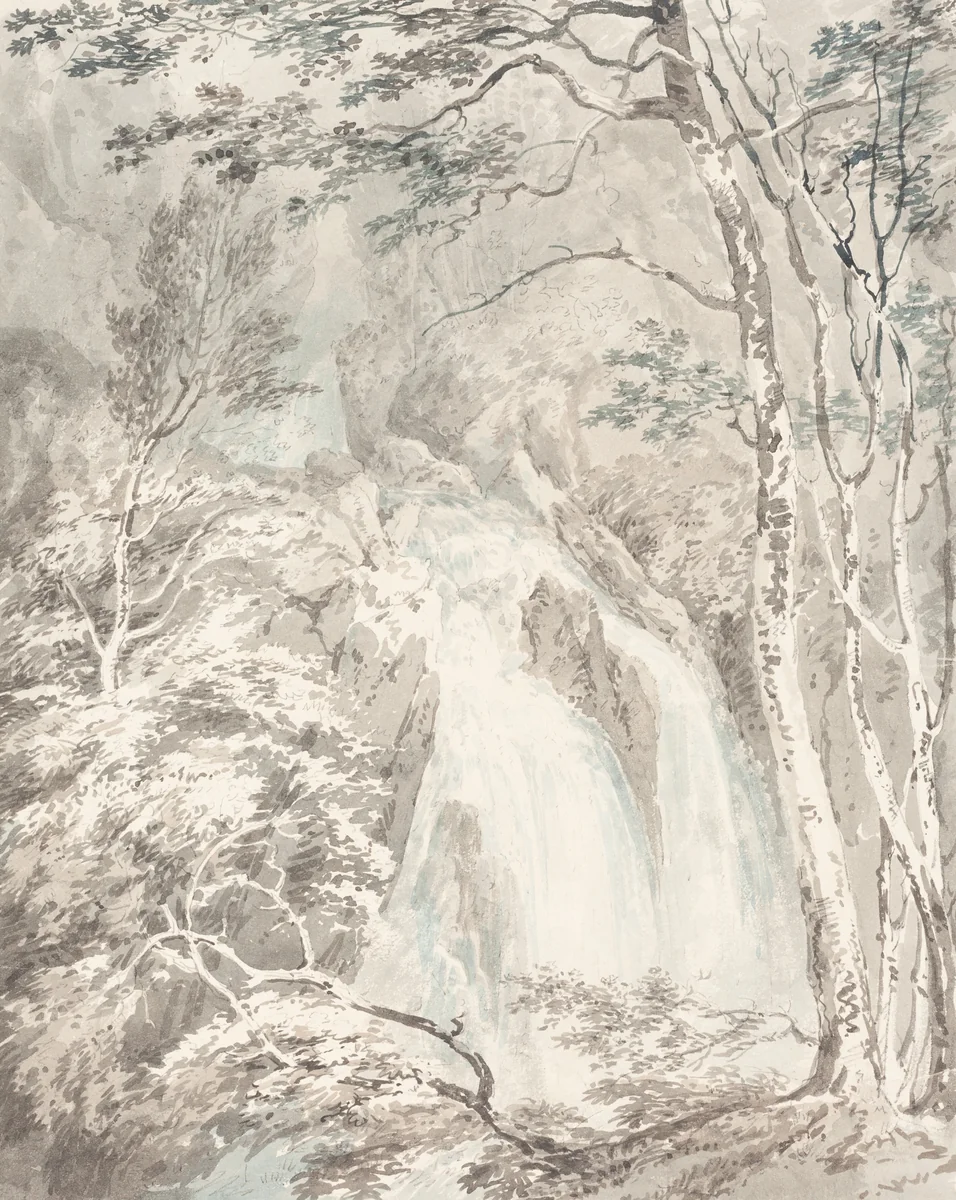 A Waterfall by Joseph Turner, drawing, 1775-1851