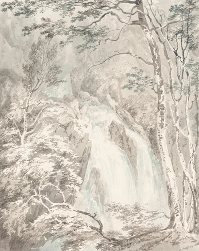 A Waterfall by Joseph Turner, drawing, 1775-1851