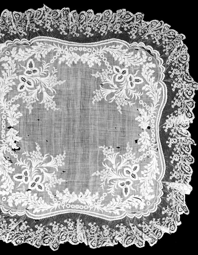 Handkerchief by Probably France, textile, 1850-1875