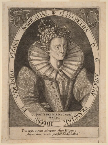 Queen Elizabeth by Dominicus Custos, print, 1600