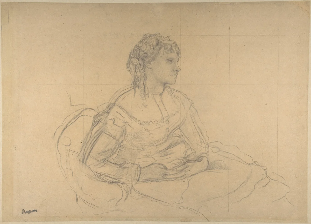 Study for “Madame Théodore Gobillard” (Yves Morisot) by Edgar Degas, drawing, 1869