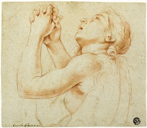 Praying Magdalene by Carlo Cignani, drawing, 1670-1679