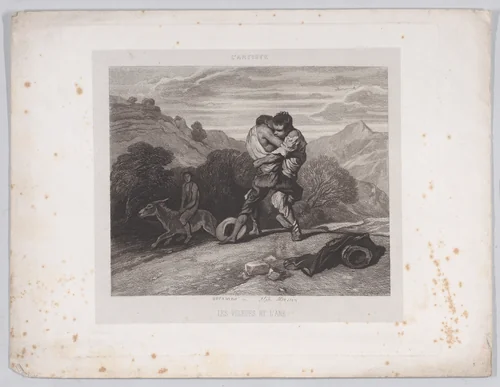 The Thieves and the Donkey, from "L'Artiste" by Alphonse-Charles Masson, print, 1844-1854