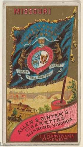 Missouri, from Flags of the States and Territories (N11) for Allen & Ginter Cigarettes Brands by Allen & Ginter, print, 1888