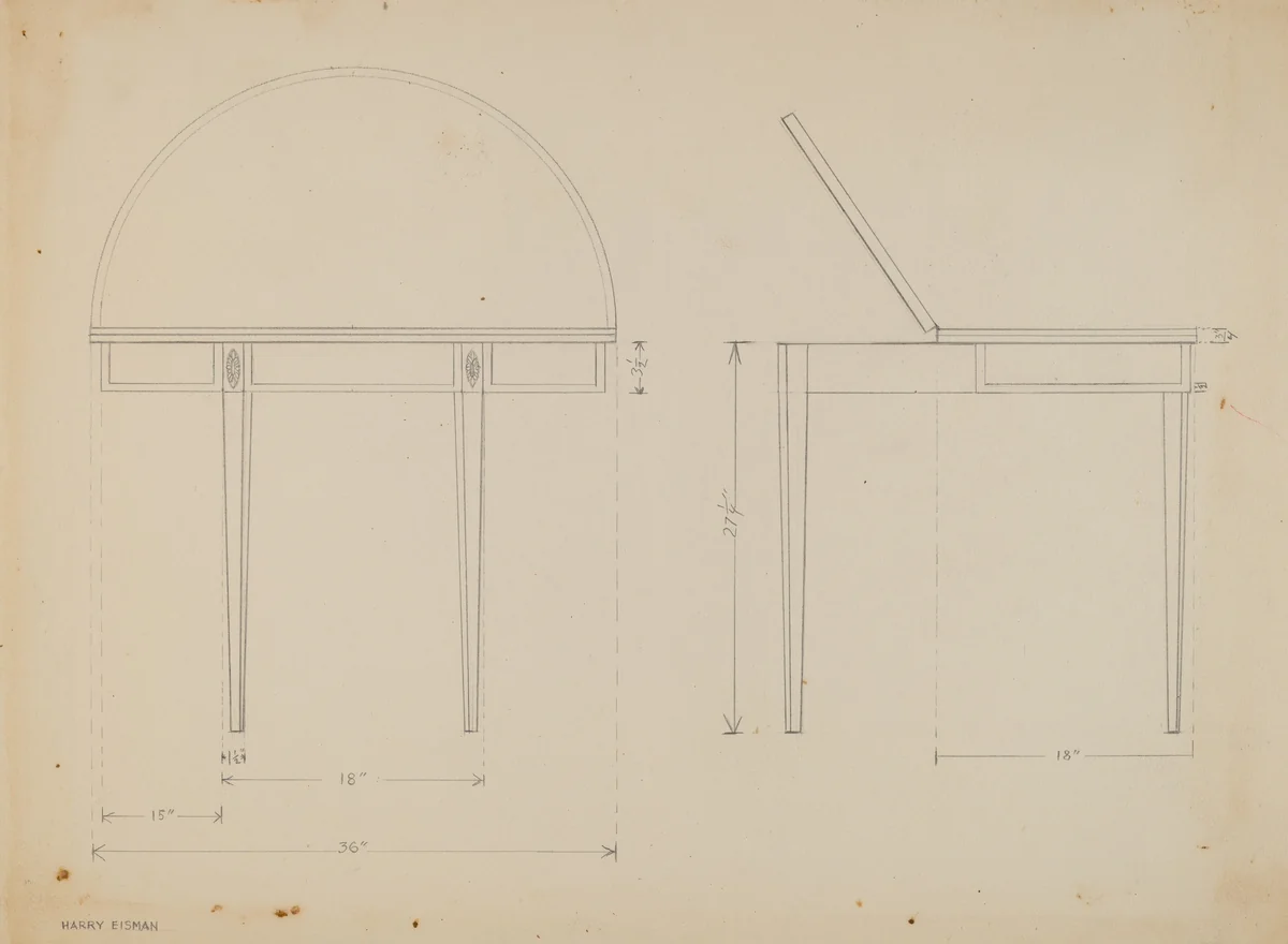 Card Table by Harry Eisman, index of american design, 1937
