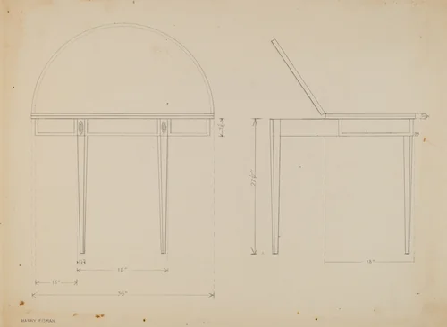 Card Table by Harry Eisman, index of american design, 1937