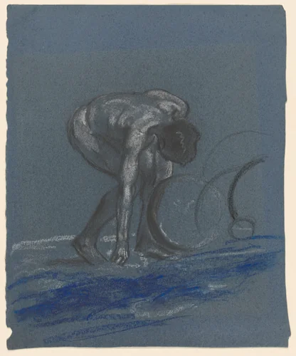 Study for Flume of Destiny by Arthur B. Davies, drawing, 1910