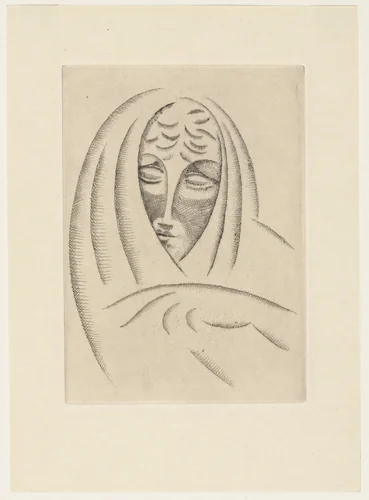 Female Head, Draped from The Drypoints of Elie Nadelman by Elie Nadelman, print, 1951