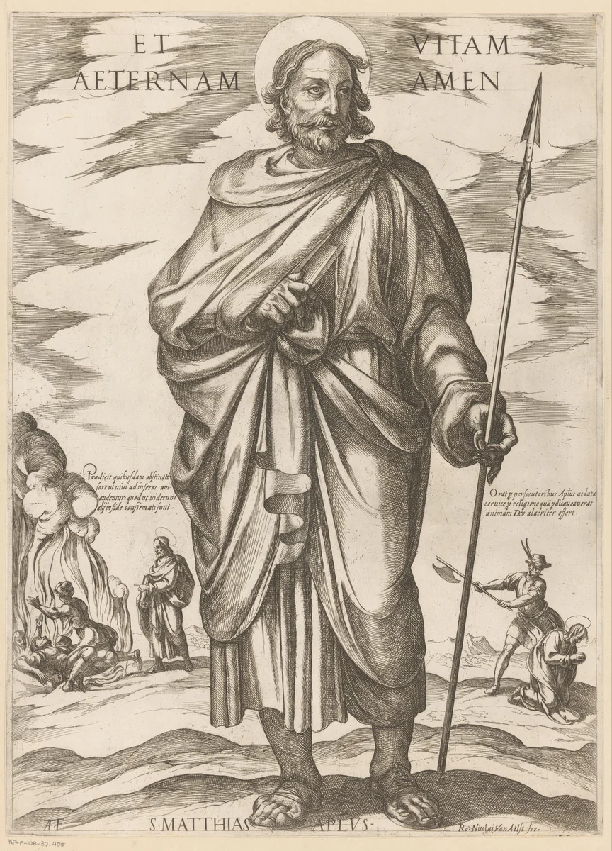 De heilige Mattias by Unknown, print, 1565-1630