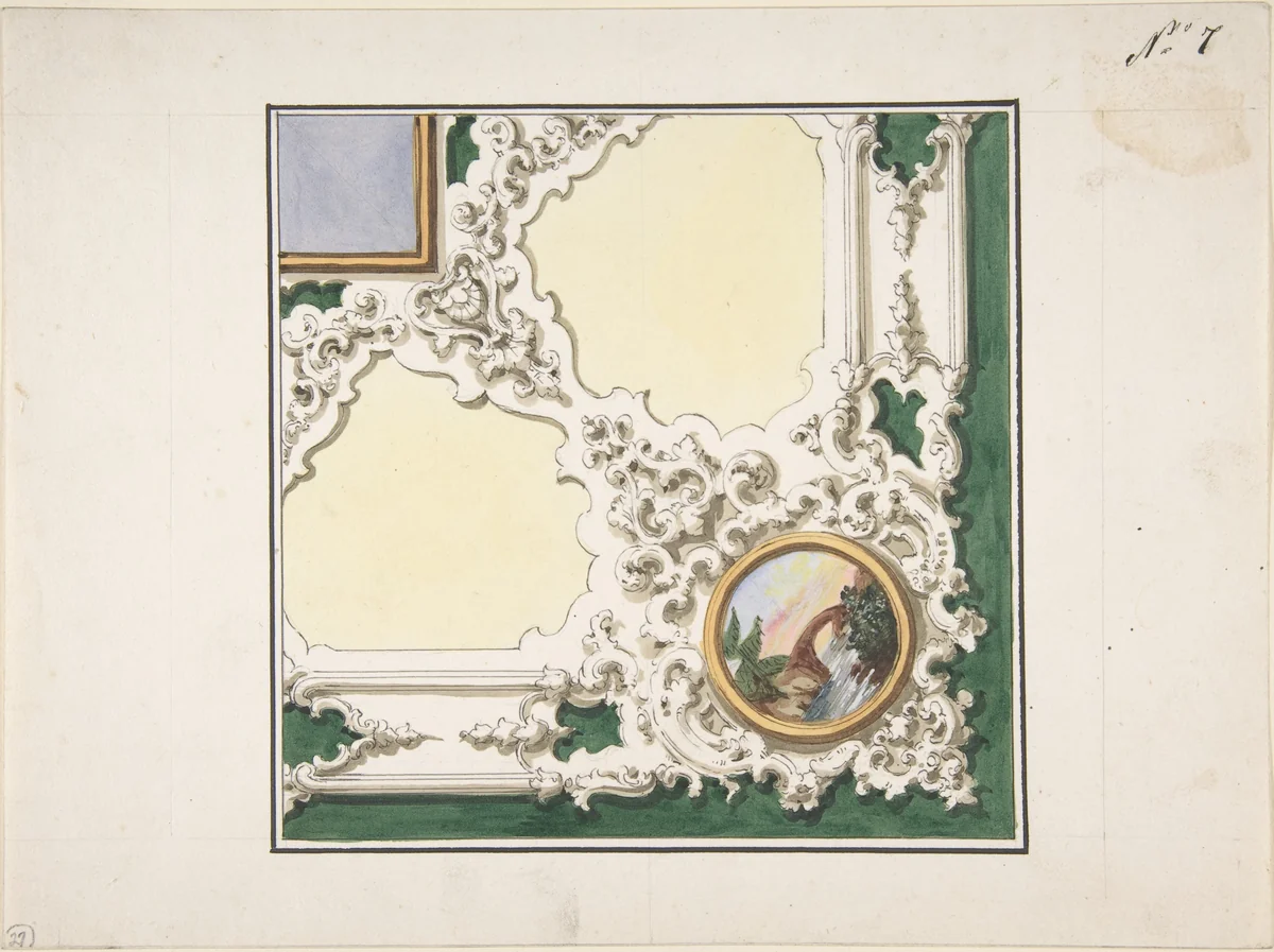 Design for Ceiling Decoration by anonymous, drawing, 1850-1870