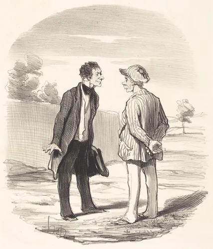 Oui, monsieur Gimblet, l'ordre ne sera... rétabli... by Honoré Daumier, print, 1851