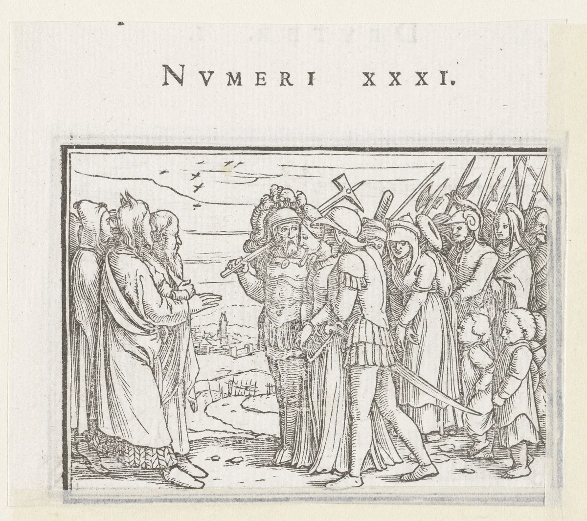 Mozes veroordeelt de Midjanitische vrouwen en hun kinderen by Hans Holbein, print, 1538