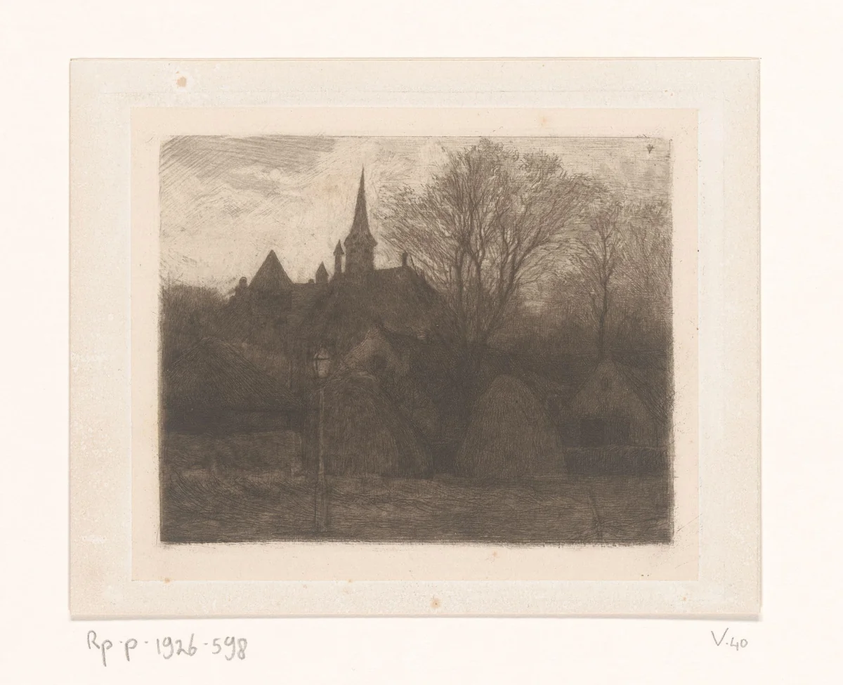 Gezicht op Bussum by Jan Veth, print, 1889