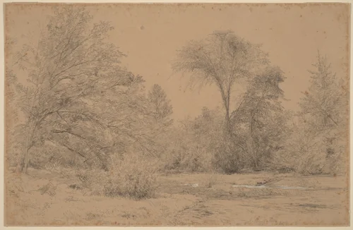 Landscape, Early Spring by John Henry Hill, drawing, 1857