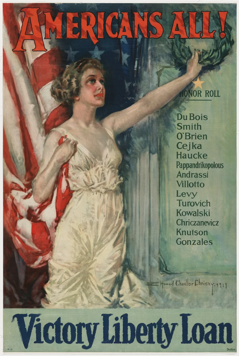 Americans All! Victory Liberty Loan by Howard Chandler Christy, design, 1919
