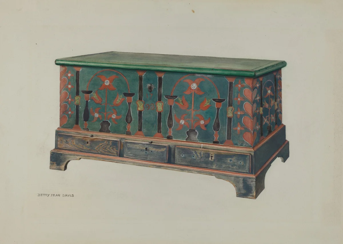 Pa. German Chest by Betty Jean Davis, index of american design, 1938