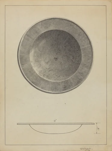 Silver Alms Dish by Simon Weiss, index of american design, 1936