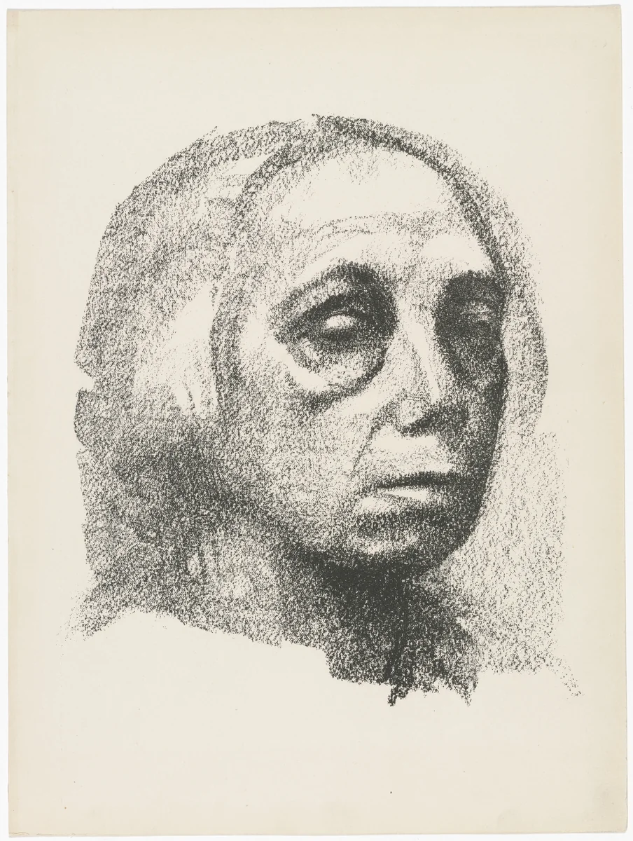 Small Self-Portrait (Kleines Selbstbildnis) (plate 3) from Deutsche Graphiker der Gegenwart (German Printmakers of Our Time) by Käthe Kollwitz, illustrated book, 1920