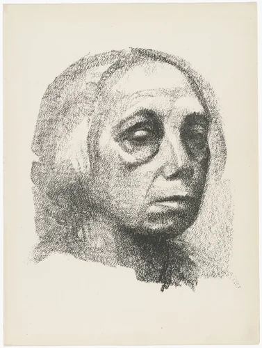 Small Self-Portrait (Kleines Selbstbildnis) (plate 3) from Deutsche Graphiker der Gegenwart (German Printmakers of Our Time) by Käthe Kollwitz, illustrated book, 1920