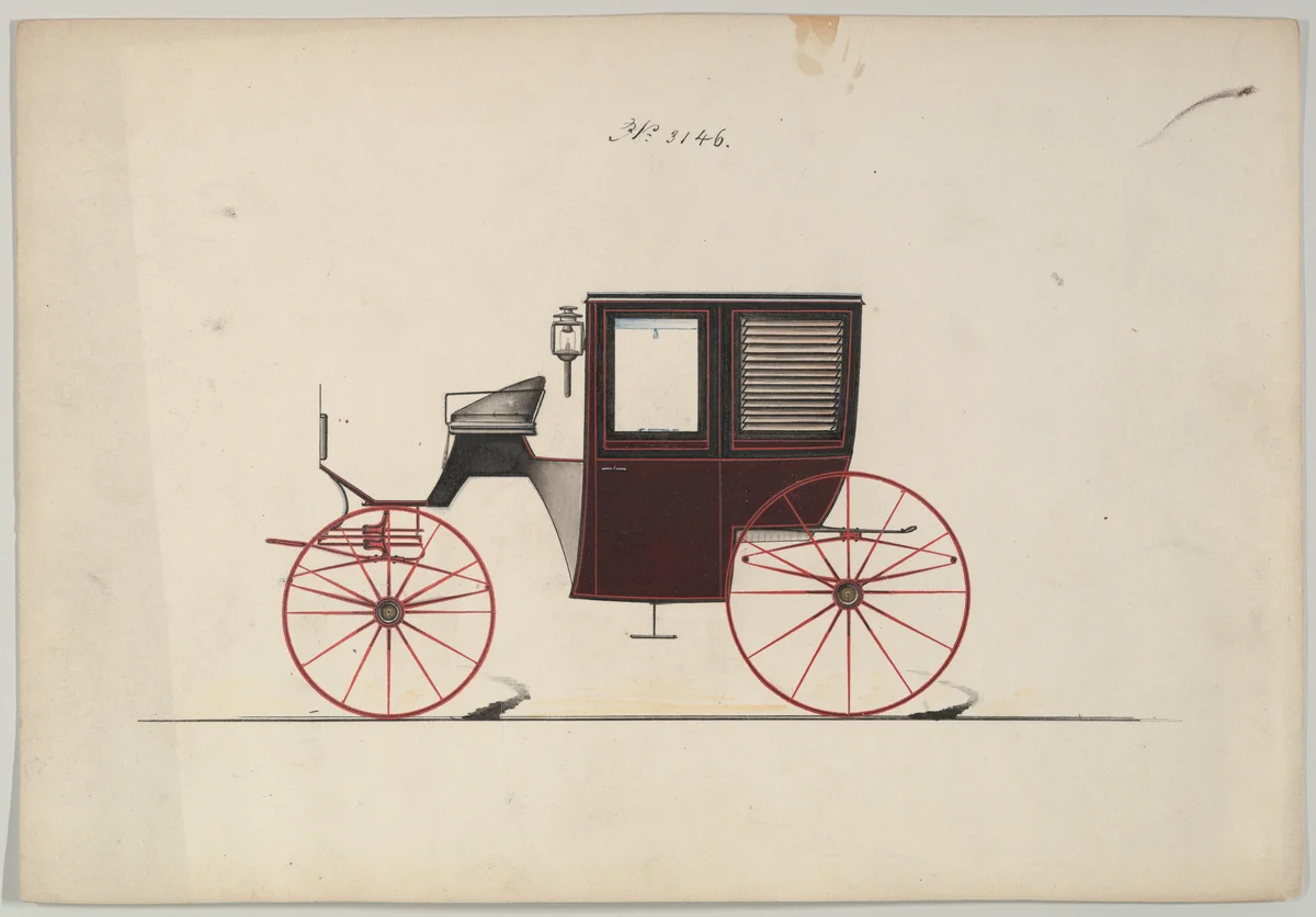 Brougham #3146 by Brewster & Co., drawing, 1875