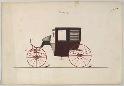 Brougham #3146 by Brewster & Co., drawing, 1875