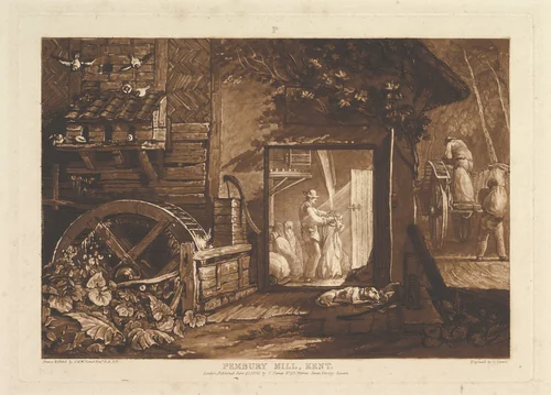 Pembury Mill, Kent, part III, plate 12 from "Liber Studiorum" by Joseph Turner, print, 1808