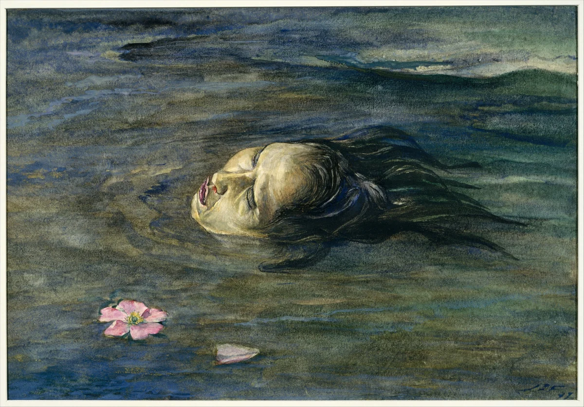 The Strange Thing Little Kiosai Saw in the River by John La Farge, artwork, 1897