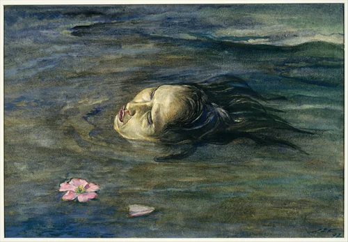 The Strange Thing Little Kiosai Saw in the River by John La Farge, artwork, 1897
