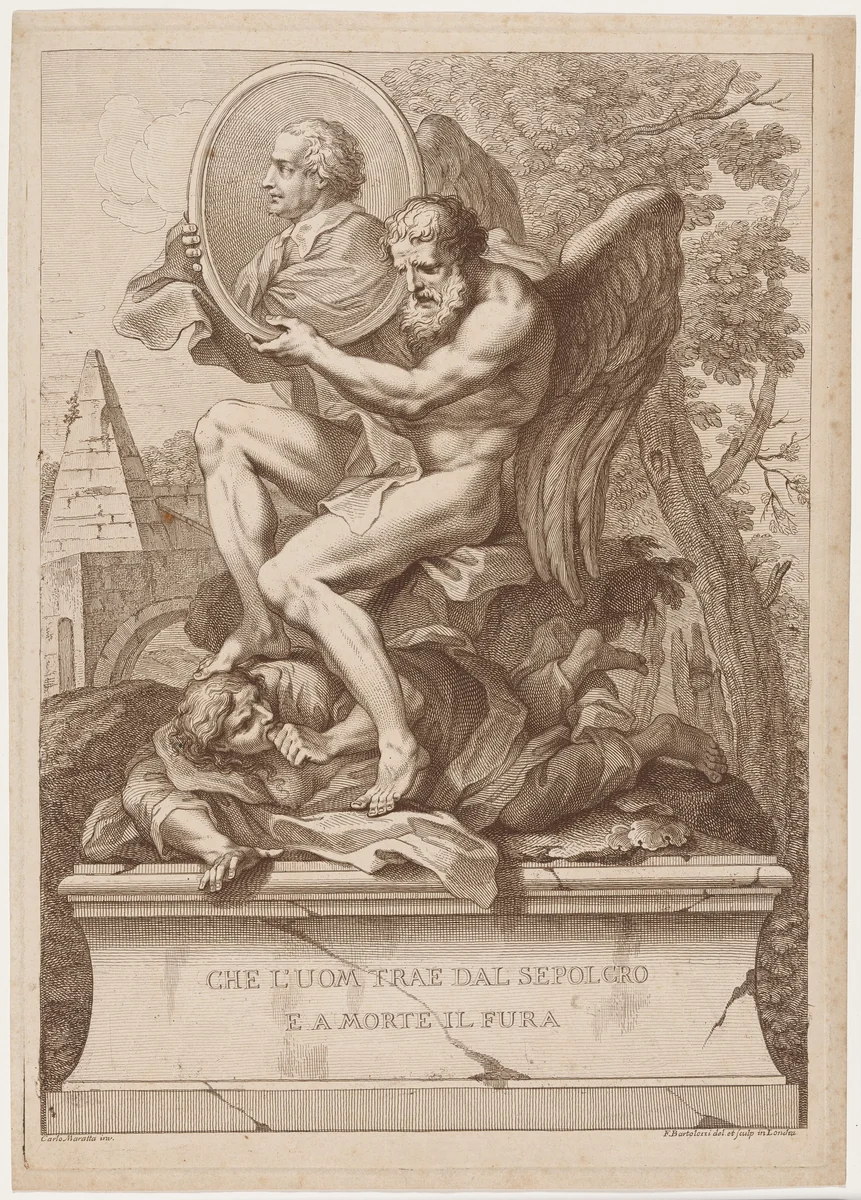 Pietro Berrettini da Cortona by Francesco Bartolozzi; Carlo Maratta, print, 1767