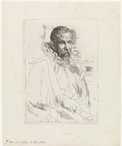 Portret van Pieter Brueghel de Jonge by Johannes van der Kellen, print, 1861