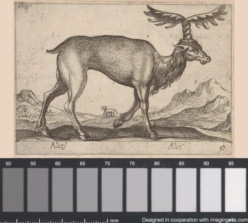 Eland met opgedraaid gewei by Antonio Tempesta, print, 1565-1630