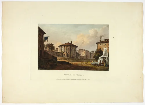 Temple of Vesta, plate nineteen from the Ruins of Rome by M. Dubourg, print, 1796