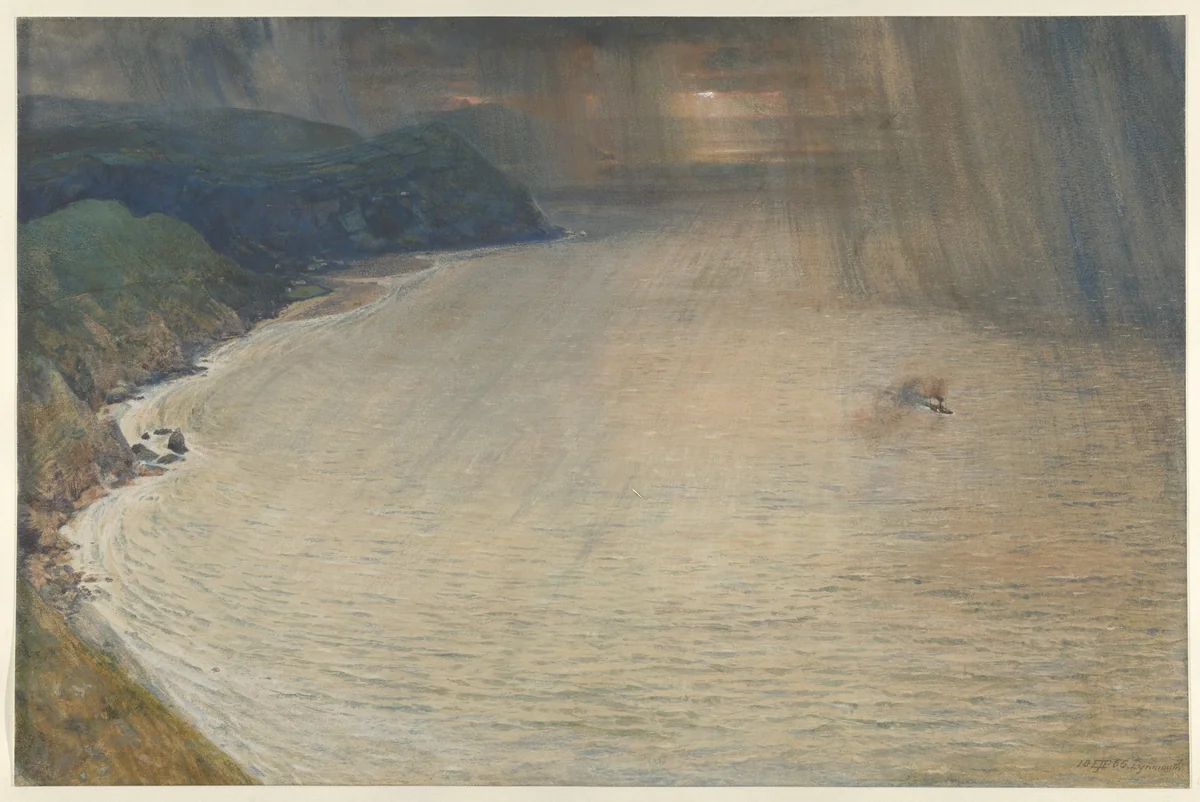 The West Wind, Lynmouth by Edward John Poynter, drawing, 1866