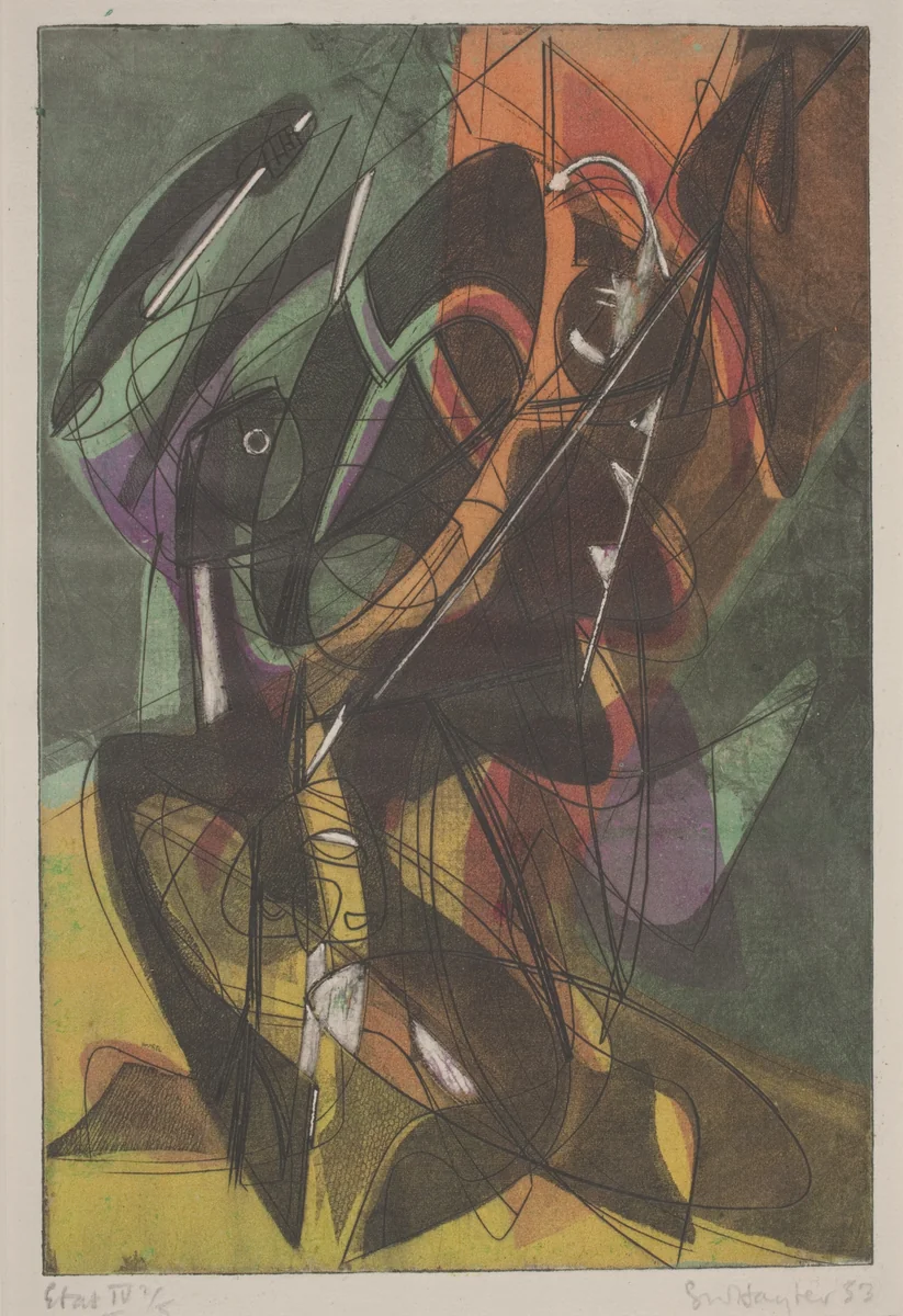 Combat by Stanley William Hayter, print, 1953