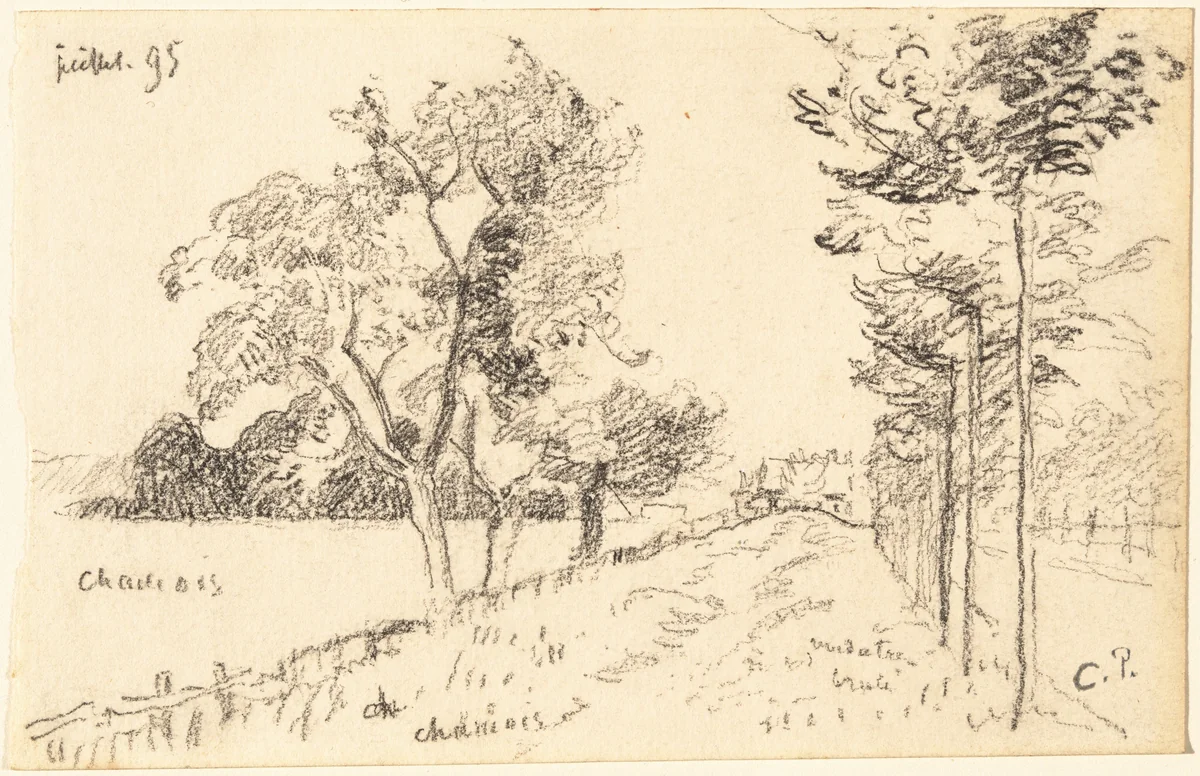 The Driveway by Camille Pissarro, drawing, 1895