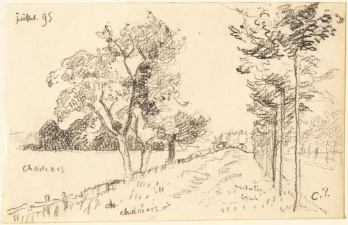 The Driveway by Camille Pissarro, drawing, 1895