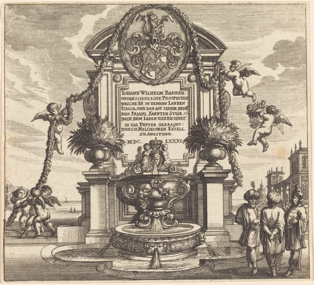 Title Page by Melchior Küsel; Johann Wilhelm Baur, print, 1681