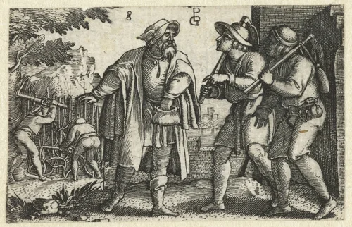 Parabel van de arbeiders in de wijngaard by Unknown, print, 1534-1535