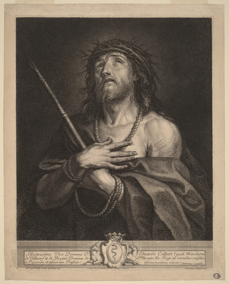 Christ as Man of Sorrows by Antoine Coypel, print, 1692