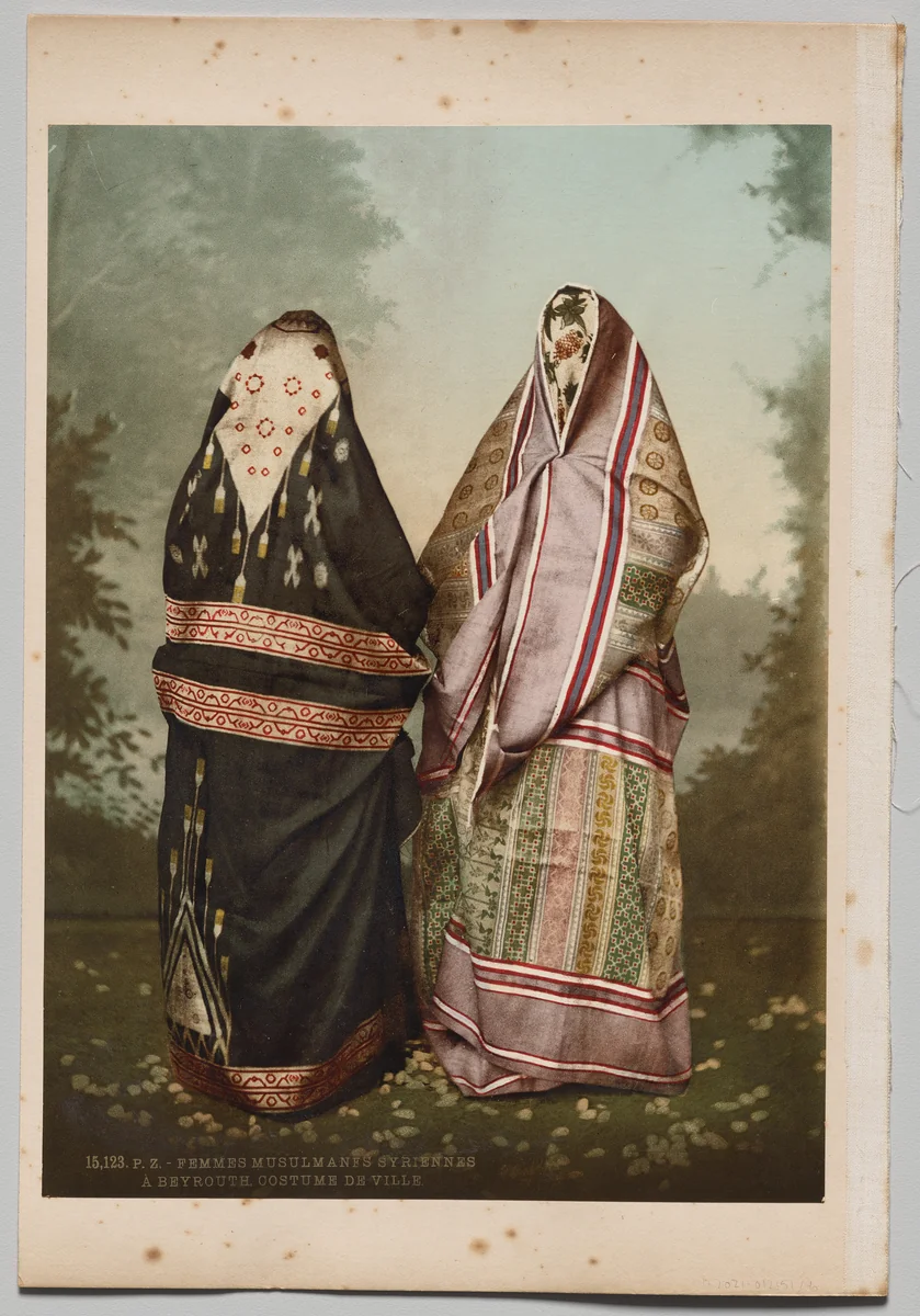 Femmes musulmanes Syriennes à Beyrouth, Costume de Ville (Two Women) by Félix Bonfils, photograph, 1875-1890