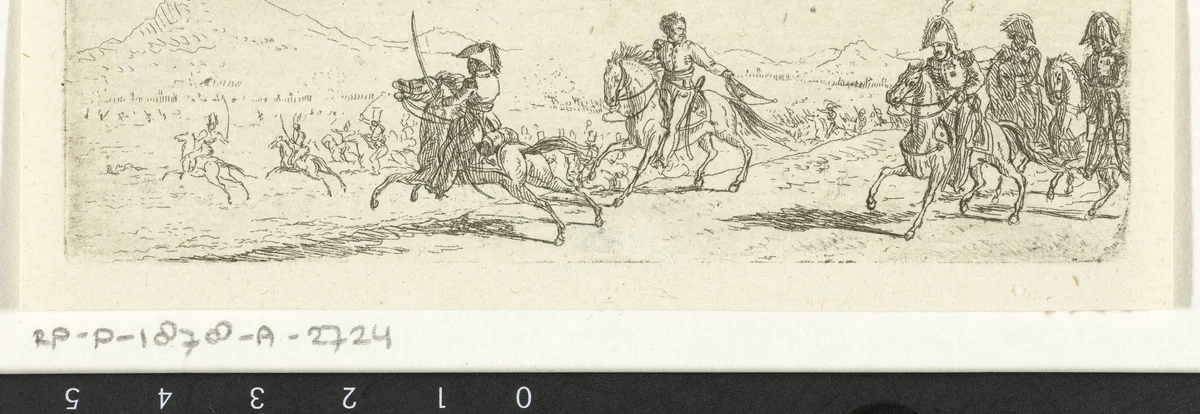 Groetende officier by Gerardus Emaus de Micault, print, 1813-1863