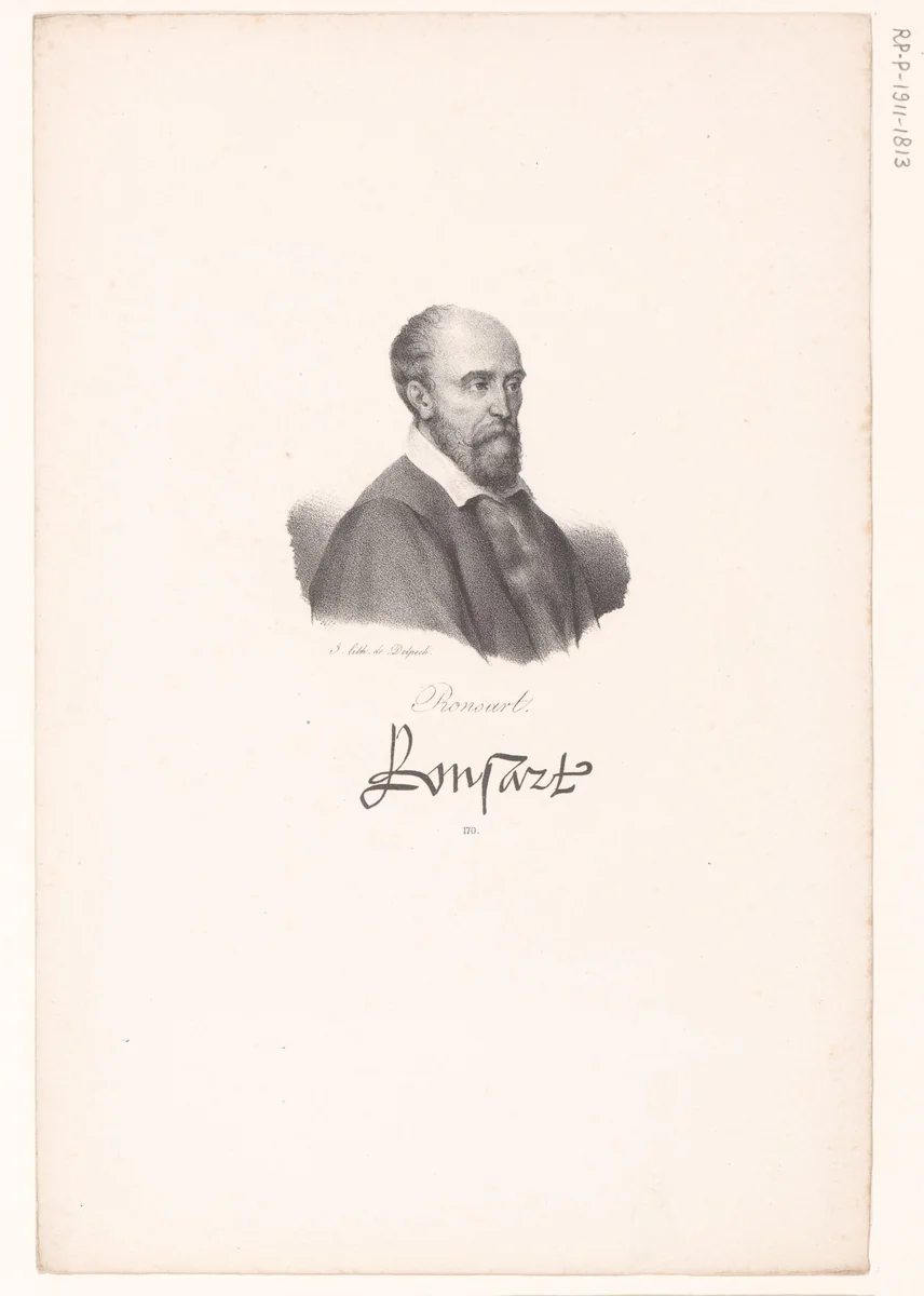 Portret van Pierre de Ronsard by anonymous, print, 1818-1842