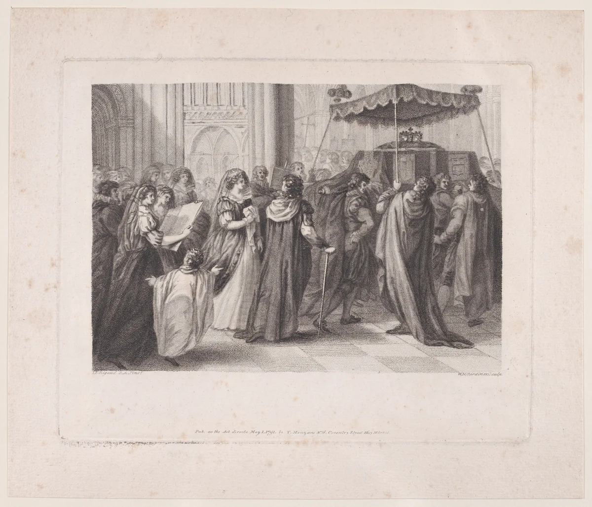 Funeral procession of Mary, Queen of Scots by William Nelson Gardiner, print, 1791