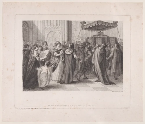 Funeral procession of Mary, Queen of Scots by William Nelson Gardiner, print, 1791