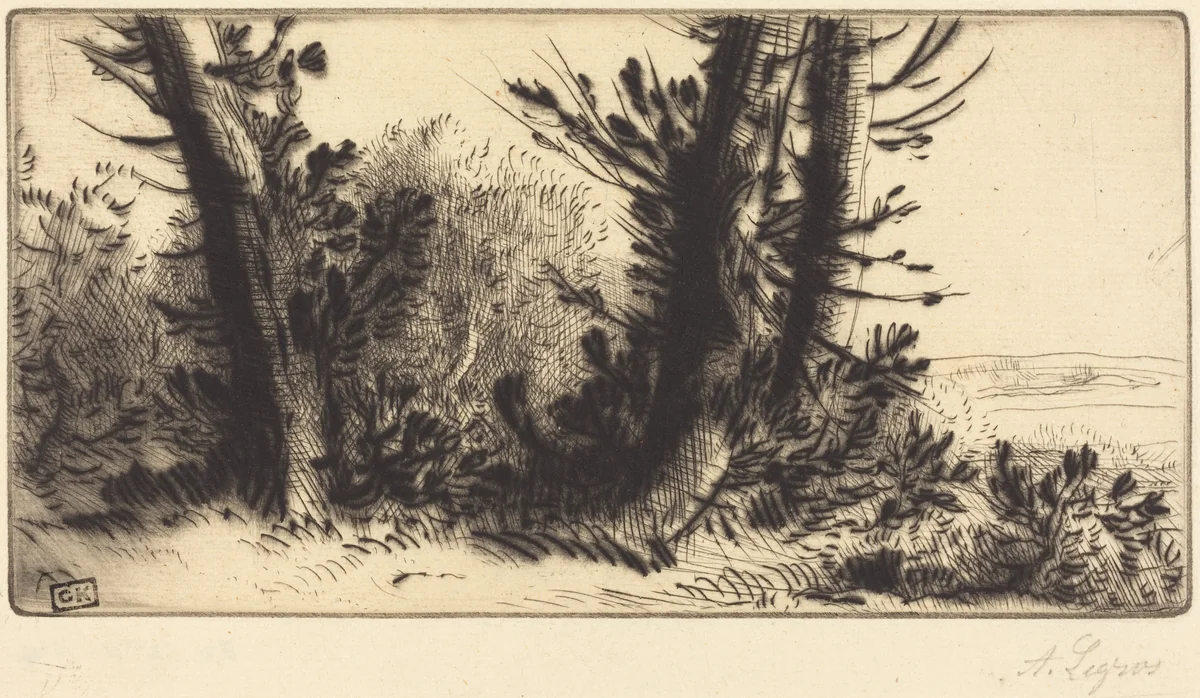 Across Country (A travers champ) by Alphonse Legros, print, 1837-1911