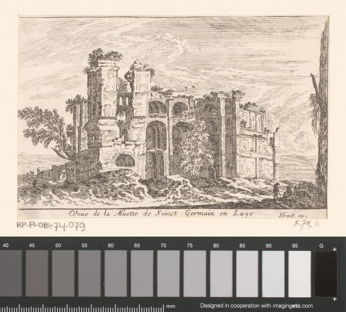 Gezicht op ruïne bij Saint-Germain-en-Laye by Israël Silvestre, print, 1631-1661
