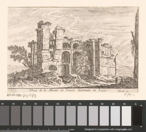 Gezicht op ruïne bij Saint-Germain-en-Laye by Israël Silvestre, print, 1631-1661