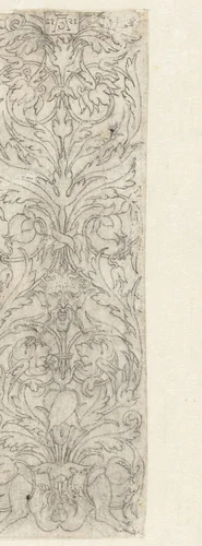 Faun tussen bladornamenten by Heinrich Aldegrever, drawing, 1552